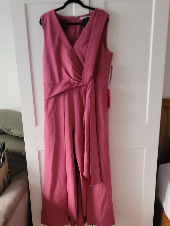 Kay Unger Pants - Sleeveless Rose Pink Wrap-Front Midi Dress